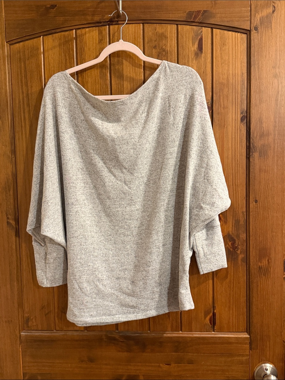 white birch Off-the-Shoulder Light Gray Sweater